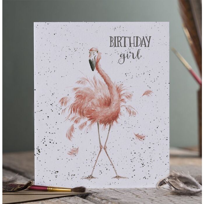 Wrendale Designs "Birthday Girl" Flamingo Birthday Card